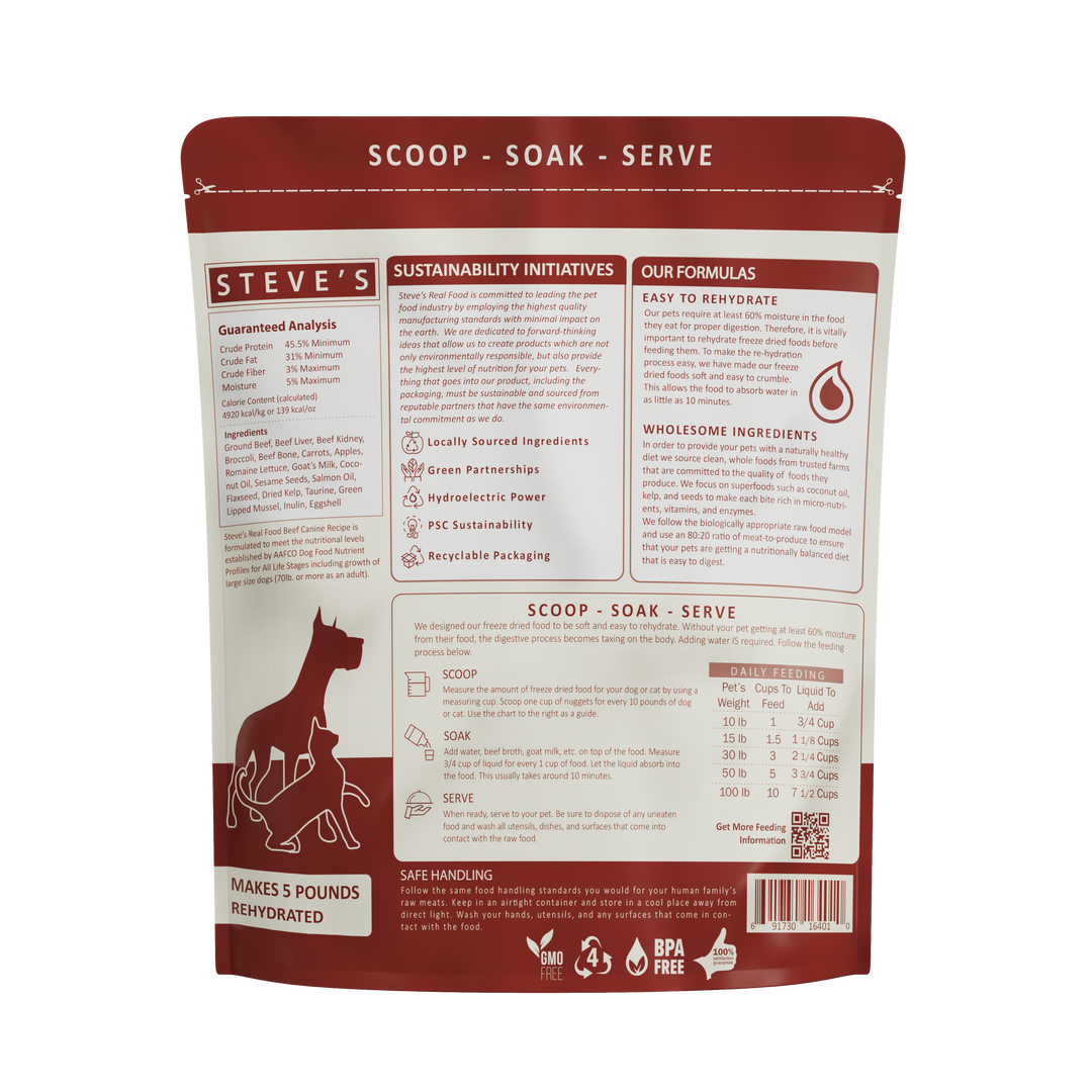 Freeze Dried Raw Pet Food: Beef Nuggets