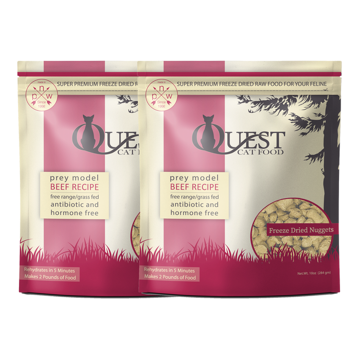 Beef Freeze-Dried Raw Cat Food (2 Pack) Bundle