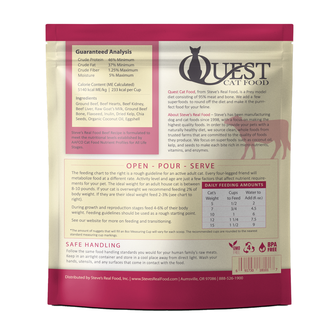 Beef Freeze-Dried Raw Cat Food (2 Pack) Bundle